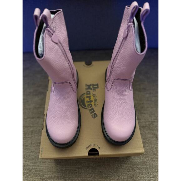 New Dr‎ Martens Heart PO Boot Bex Size 6 Pink Nappa Patent Leather Zip Closure - Picture 2 of 8